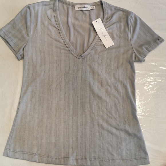 All In Favor Gray Ribbed T-shirt Size Xs - Picture 1 of 5